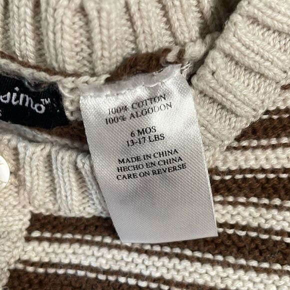 Wendy Bellissimo Baby Cotton Striped Cardigan Elbow Patches sz 6Mos - Picture 9 of 10
